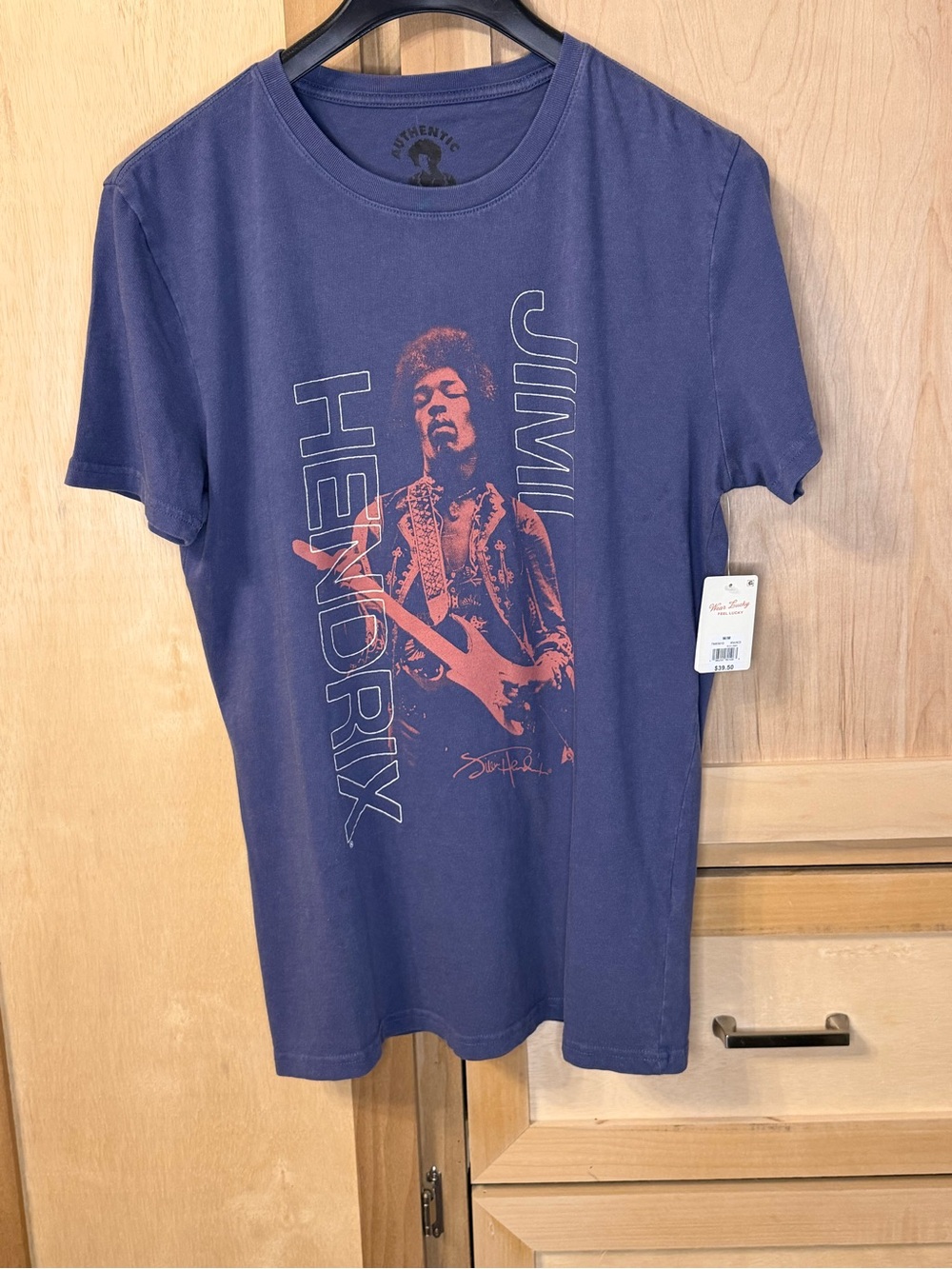 Lucky Brand Jimi Hendrix Graphic Tee - Blue with Red Print